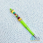 Beaded Pen -Red/Green/Yellow Beads