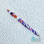 Beaded Pen -Purple/Orange