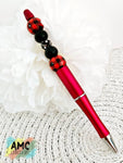 Beaded Pen -Red & Black Beaded