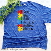 Autism Uplifting Defining Words Tee