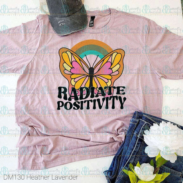 Radiate Positivity Butterfly Tee,Shirts,Carrie's Butterfly Boutique